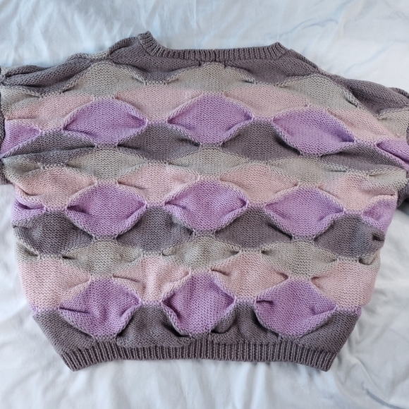 Heavyweight Vintage Wool Oversized Chunky Knit Pastel Sweater - Picture 14 of 16